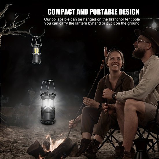 Grote kampeerlamp, buitententlamp, draagbare kampeerlamp, multifunctionele noodlamp, op batterijen (batterijen niet inbegrepen) - 1 — afbeelding 5