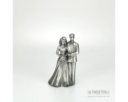 Sculptuur bruidspaar klassiek - Tinnen huwelijk - Trouwbeeldje - Trouwcadeau - Huwelijksgeschenk - Trouwen - Bijzonder cadeau