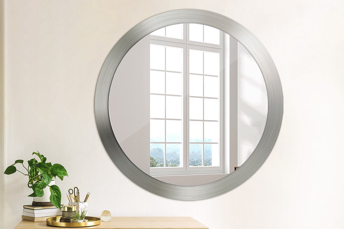 Coloray Bedrukte Spiegel - Imitatiemetaal Spiegel Met Decoratie - 90 cm - Zilver Bedrukte