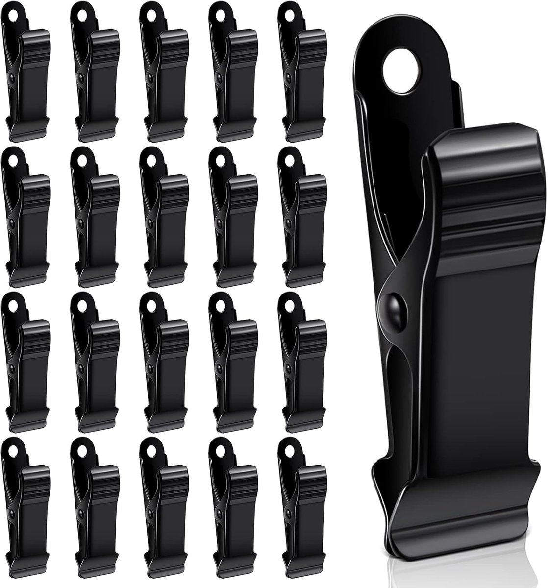 20 stuks kleine krokodillenklemmen - 4 cm brede metalen krokodillenklemmen voor werk, huisverbetering, draad, foto's, gordijnen, knutselen (Zwart)