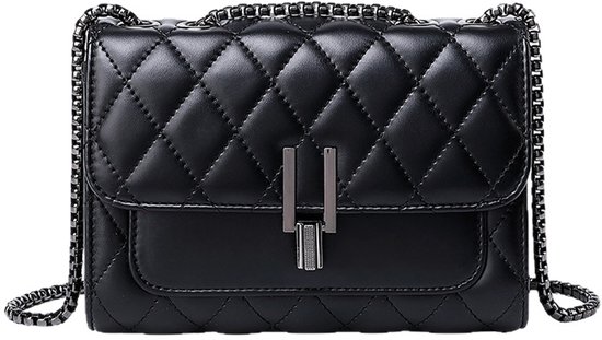 Clutch Bag - Sac carré mini matelassé style Chanel avec chaîne - Petit sac élégant et unique - Sac à bandoulière/crossbody - Poche avant matelassée en cuir d'agneau