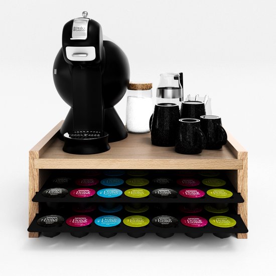 Jooba Capsulehouder Nespresso - Koffiecups houder - Wandhouder - Hout - 40 capsules - Cuphouder
