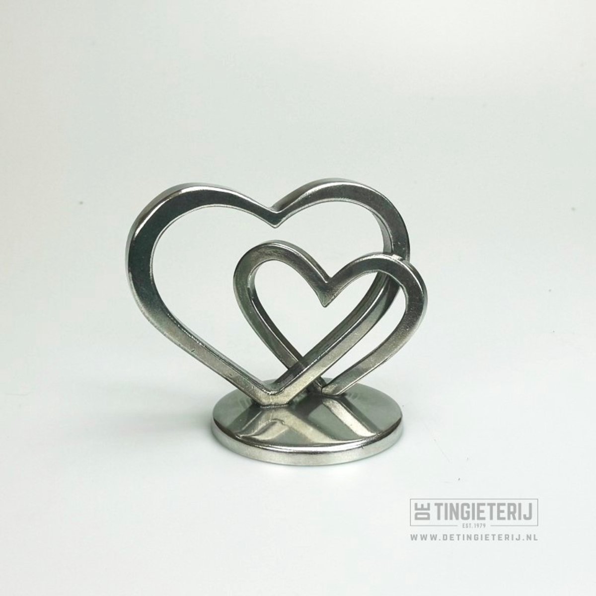 Hartjes sculptuur - Huwelijkscadeau - Liefdesjubileum - Tinnen Huwelijk - 10 jaar getrouwd - Bruiloft - Valentijnsdag