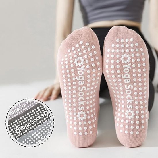 3-Pack - Pilates Sokken - yoga sokken antislip dames - Ballerinas sokken - voor Pilates, Yoga & Thuisworkout - Voor Dames van unyqoos — afbeelding 3