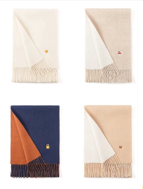 Écharpe tricotée en pure laine colorée XL-200*90CM avec fil d'argent