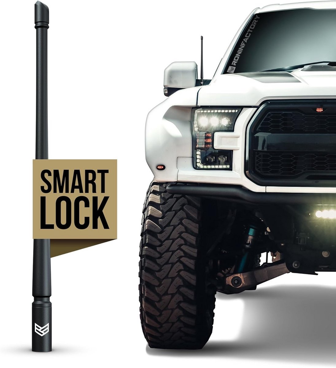 Flexibele Vrachtwagenantenne 12 Inch voor Ford F150 Bronco Raptor Lightning & RAM - Korte Antenne Accessoire