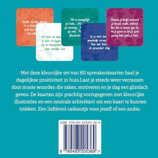 Voor Positiviteit - Positieve spreuken kaarten - 60 stuks in doos - dagelijkse positiviteit - cadeau - mindfulness & motivatiekaartjes
