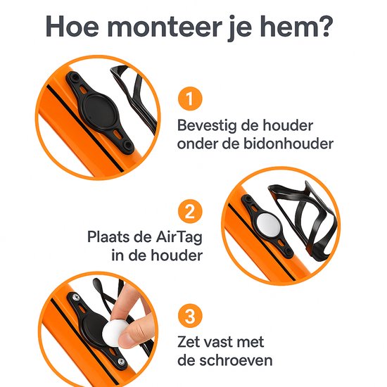 Bidonhouder verborgen airtag fietshouder geschikt voor apple tag van Merkloos — afbeelding 2