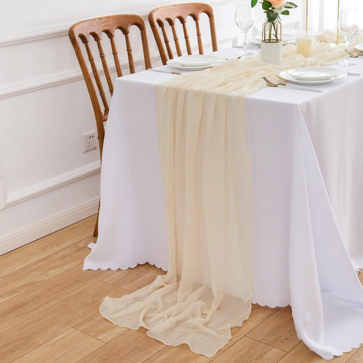 Lange Mousseline Tafelloper van Kaasdoek voor Feestelijke Decoratie