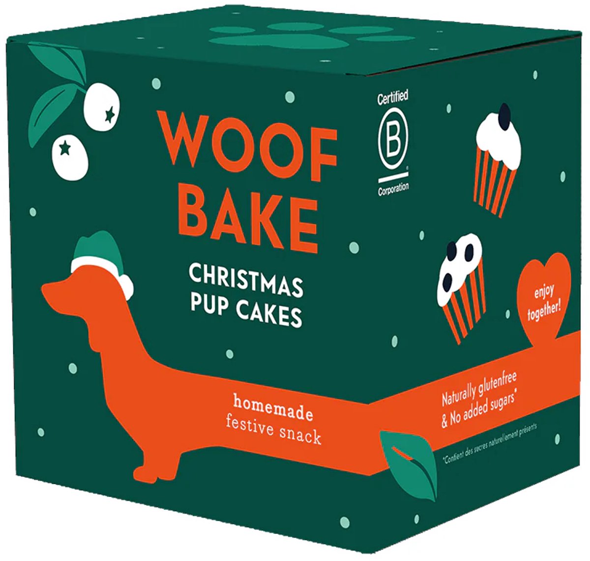 Pineut® Hondensnacks – Woofbake Pupcakes | Christmas Giftpack BIO | DIY Kerstcadeau voor Honden | Verantwoorde Hondenkoekjes | Feestelijke Pupcake voor Hond (en Baas) | Perfect Kerstcadeau