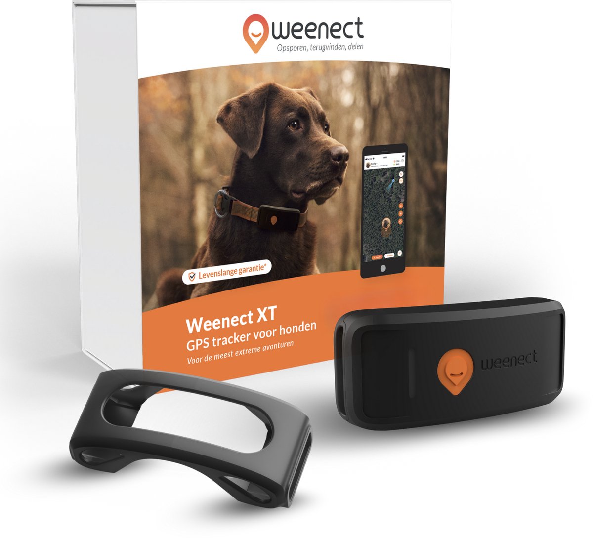 Weenect Dog XT - NIEUWE GPS-tracker voor honden zonder halsband | Waterdicht | XL-antenne | Onbeperkt bereik | Levenslange garantie | Abonnement vereist