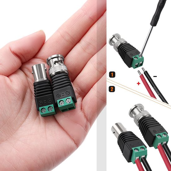 RUNCCI-YUN 2 stuks RCA-stekker, 14AWG luidsprekerkabel