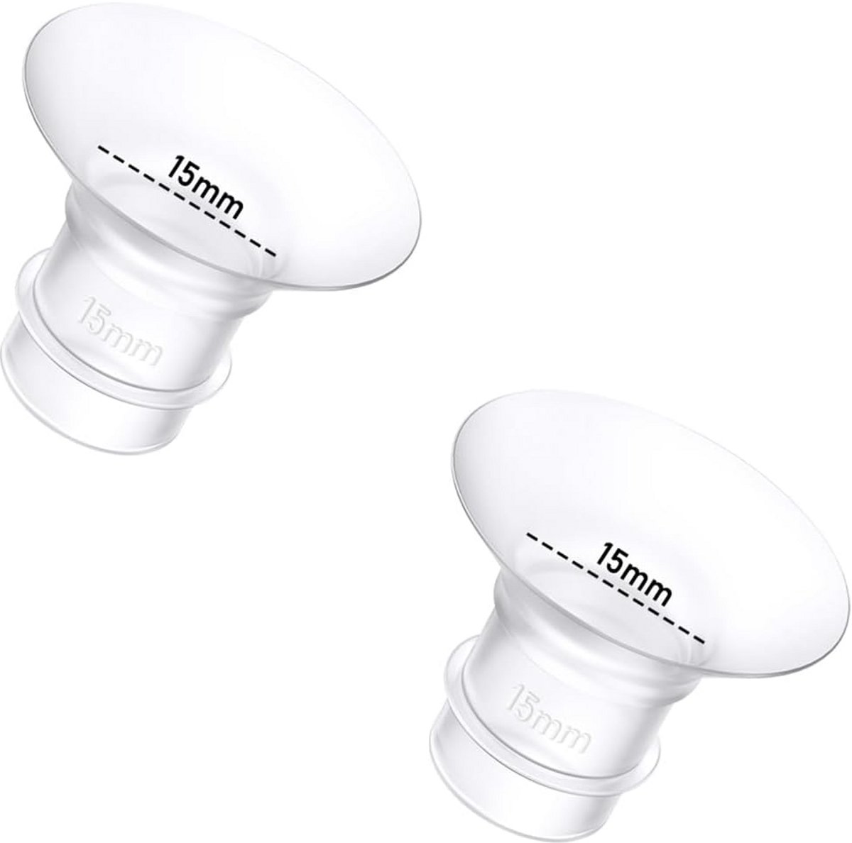 2 Stuks Flesinzet 15 mm voor Draagbare Borstkolven - Geschikt voor Momcozy, Medela, Spectra en Meer