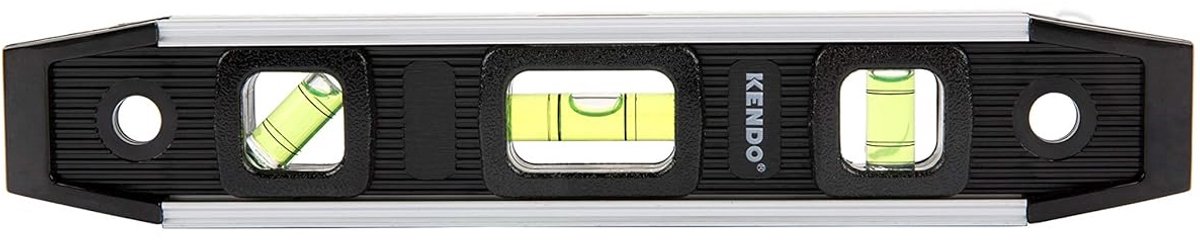 Compacte Torpedo Waterpas 225mm met Magneet en 3 Libellen (45 Graden)