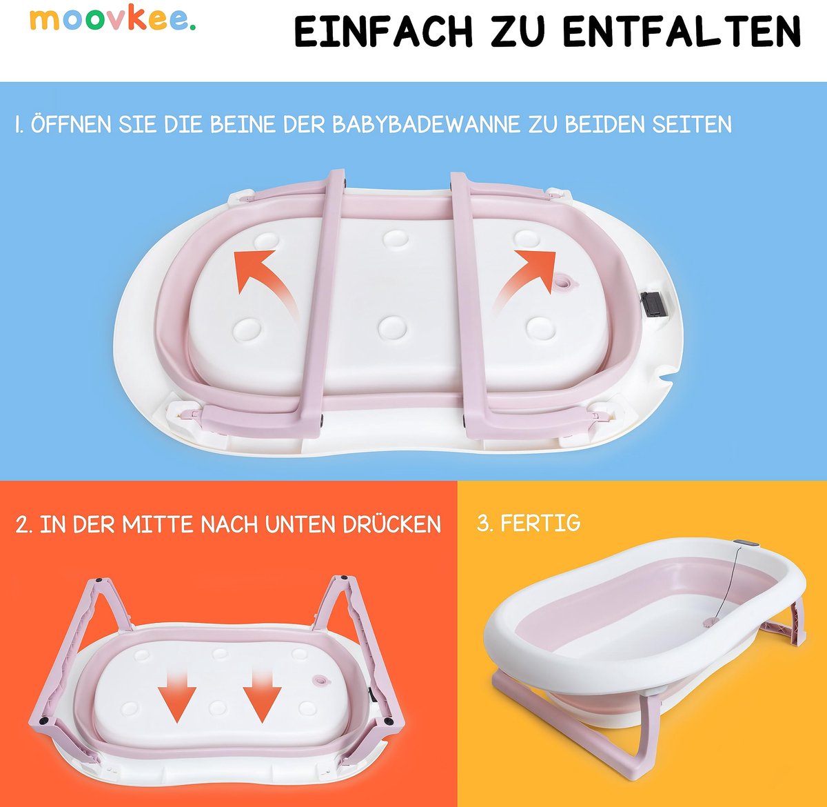 Moovkee Opvouwbare Babybadkuip 80cm thumbnail 3