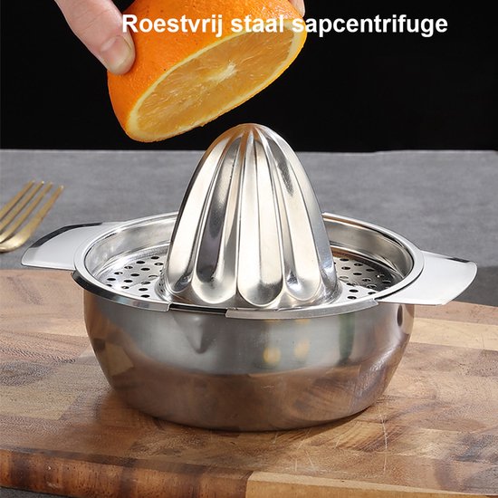 Citroenpers - Limoenpers - Handmatige Citroenpers - Lemon squeezer - Citrusknijper - Fruitpers - Sinaasappelpers - RVS - goud van Merkloos — afbeelding 3