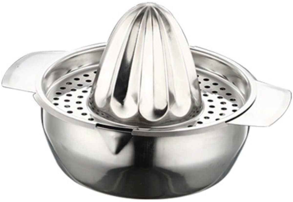 Citroenpers - Limoenpers - Handmatige Citroenpers - Lemon squeezer - Citrusknijper - Fruitpers - Sinaasappelpers - RVS - Zilver