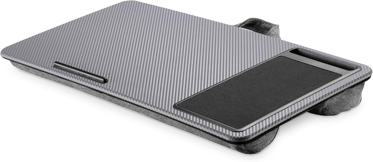 Famanu - Notebookkussen met muismat en telefoonhouder – geschikt tot 17 inch – design – grijs