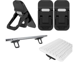 2 stuks draagbare toetsenbordverhoger, opvouwbare laptopverhoger, mini-computer toetsenbordstandaard voor bureau, zelfklevende toetsenbordverhogingsvoeten voor de meeste toetsenborden, zwart