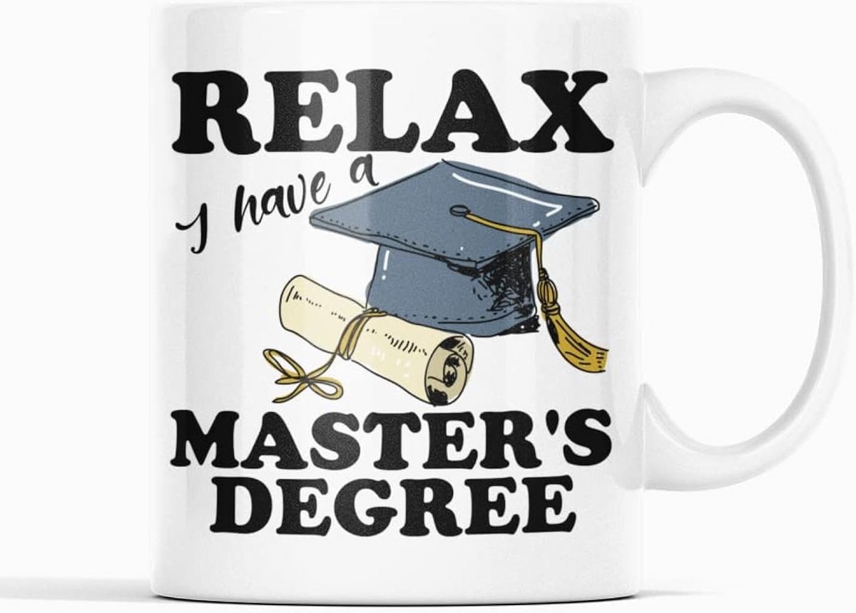 Masterdiploma Mok - Cadeau voor Afstuderen Universiteit, Keramiek, 325ml
