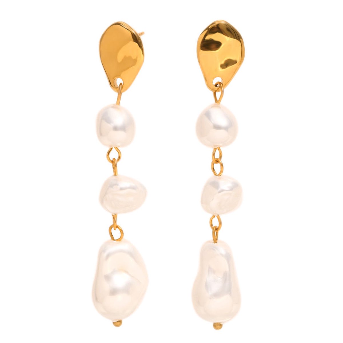 Veldy goudkleurige oorbellen - RVS oorbellen - Stainless steel oorbellen goud/gold - Mooie oorbellen - Goudkleurig