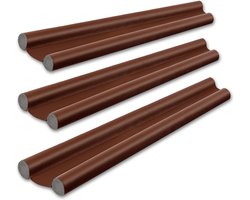 Dubbele Tochtstrips voor Deuren (96 cm) - Isolatie tegen Tocht en Geluid - Bruin (3 Stuks)