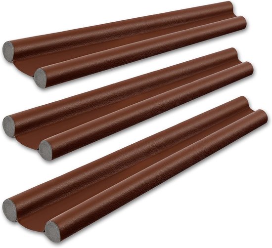Dubbele Tochtstrips voor Deuren (96 cm) - Isolatie tegen Tocht en Geluid - Bruin (3 Stuks)