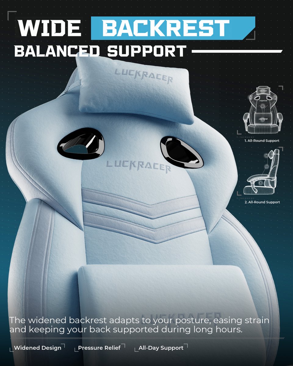 LUCKRACER Gaming Stoel met Memory Foam en Voetensteun - afbeelding 3