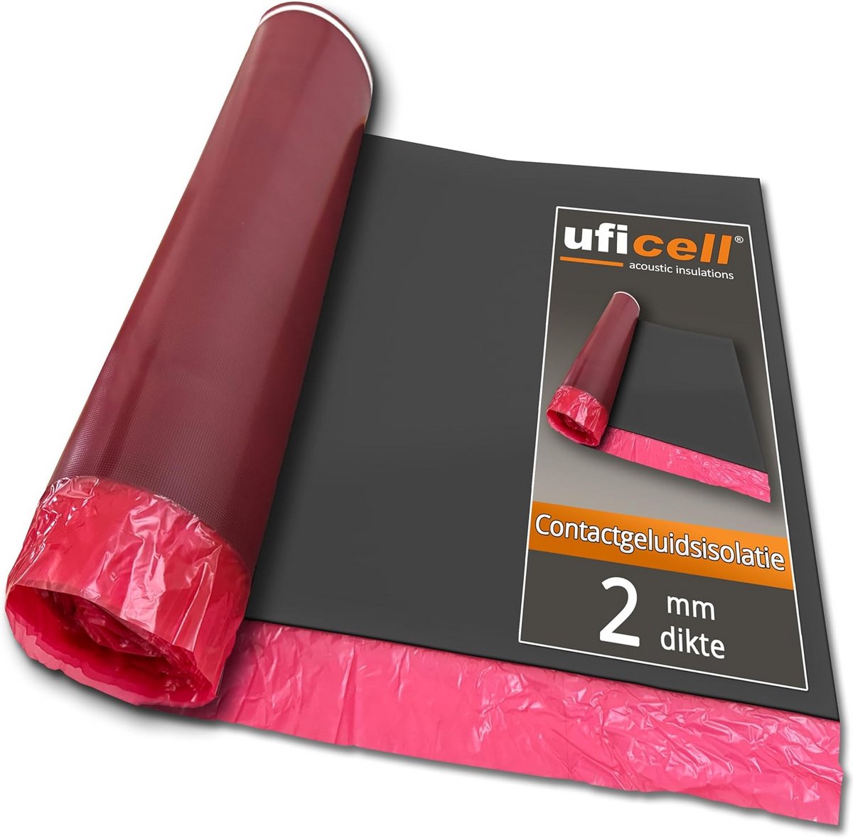 Contactgeluidsisolatie Vloer 2mm met Dampscherm - Geschikt voor Vloerverwarming - Rol 15 m²
