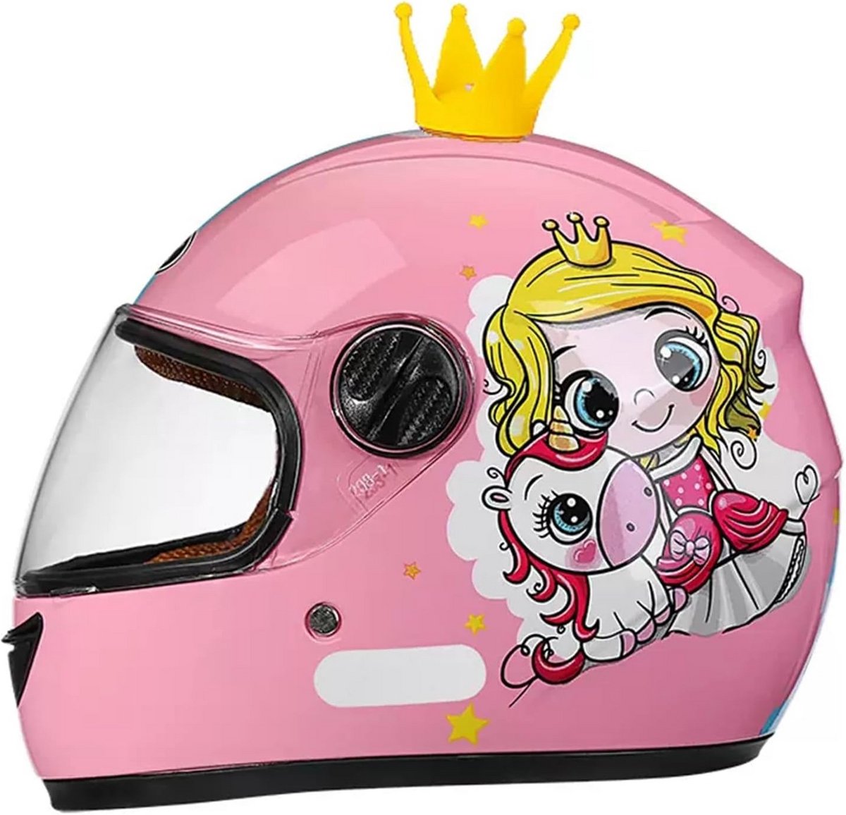 Kindermotorhelm Integraalhelm met Zonneklep & Voering - DOT/ECE Goedgekeurd voor Scooter, Fiets en Motor - 48-55 cm