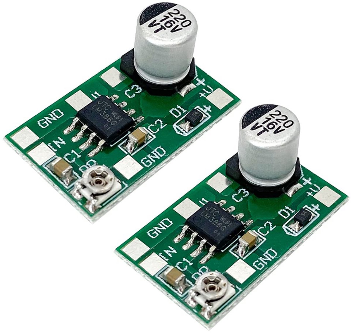 2 Stuks Mini Audio Versterker Module DC 3-12V Mono Micro AMP met Verstelbaar Volume