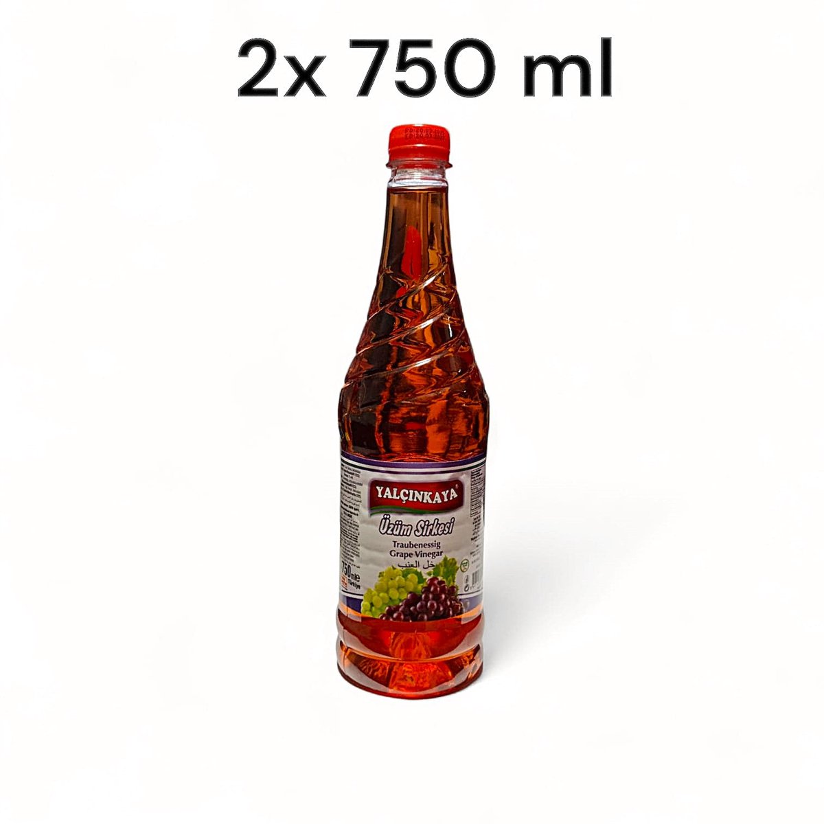 Yalcinkaya Antep Druivenazijn 2x 750 ml – Traditioneel Geproduceerde Druivenazijn uit Gaziantep | Voordeelverpakking - Gaziantep Üzüm Sirkesi - Antep Grape Vinegar – Traditionally Produced Vinegar from Gaziantep | Premium Flavor