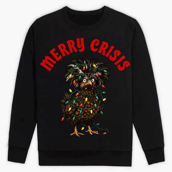 Bresdk Kersttruien voor vrouwen, grappig, lange mouwen, gebreid, pullover, tops, dames, ronde hals, nieuw, gebreid, schattig, rendier, sneeuwvlokprint, trui, A-zwart, XXL