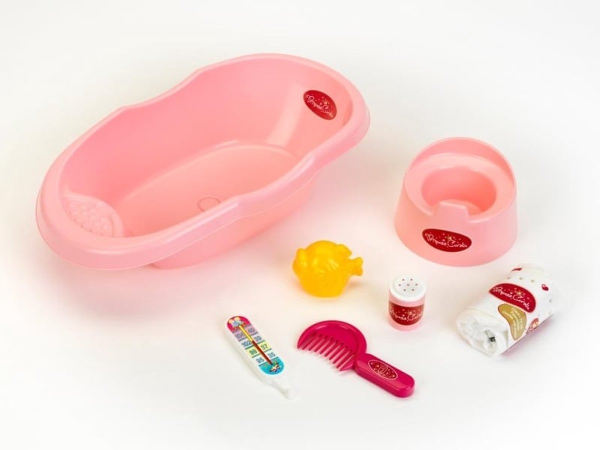 Klein Toys Princess Baby Coralie poppenverzorging - poppenbadje 41cm - incl accessoires - met potje - roze — afbeelding 14
