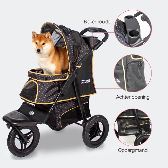 InnoPet Hondenbuggy - Adventure - Zwart/Goud - 93x61x105cm