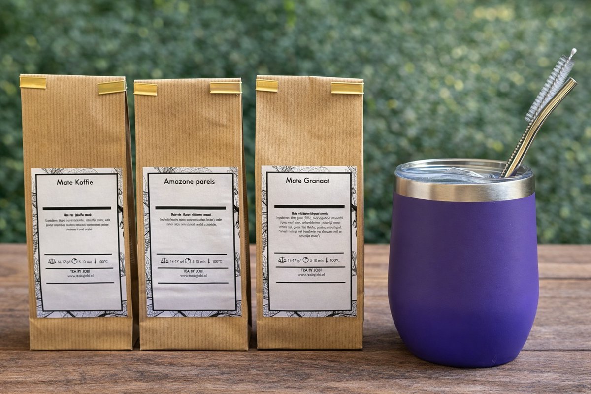 Maté Classic starterspakket, compleet met populaire Kalebas, Bombilla en drie smaken heerlijke Maté