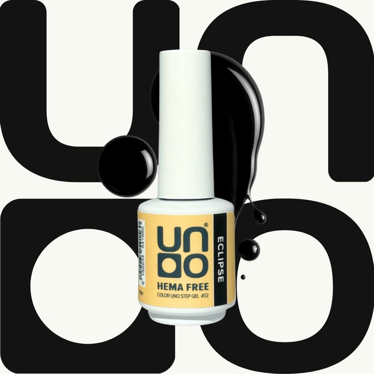 UNO One Step Gel – 3-in-1 Gellak – Base + Kleur + Top in één – HEMA-vrij – Eclipse (Diep Zwart) – 10g