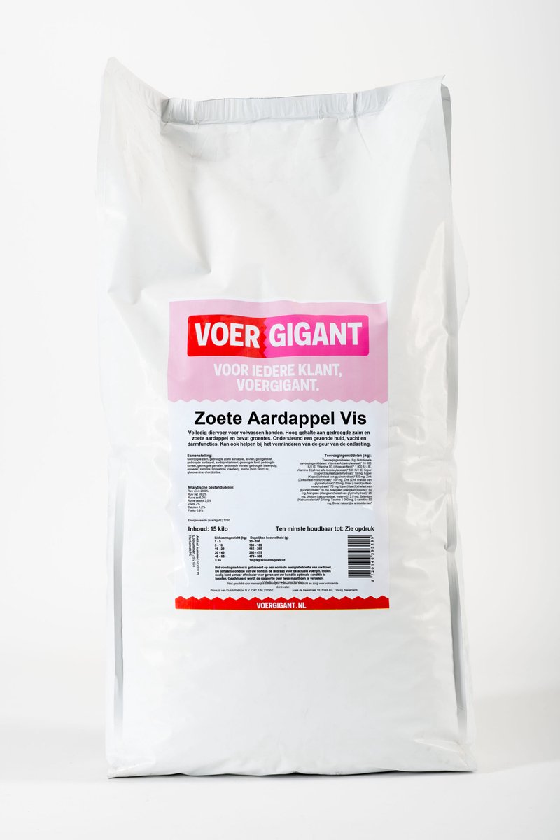 Voergigant Voergigant - Graanvrij hondenvoer - Vis - 15 kg