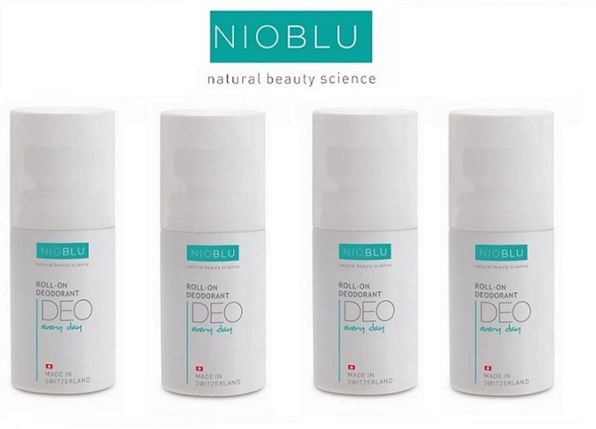 NIOBLU - Roll-on - deodorant - optimale zweet en geurbescherming - de hele dag fris - 4 stuks