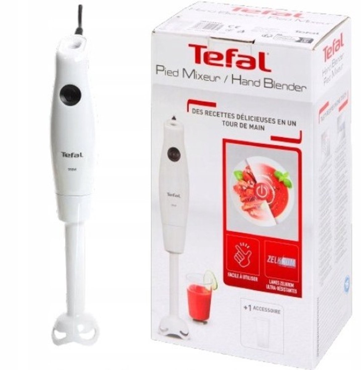 Tefal Peid Mixeur / Hand Blender - 350W - Lichtgewicht - Eenvoudig in Gebruik - wit