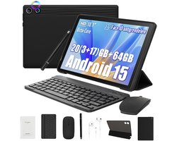 Hotlight A10L - Android 15 Tablet - 10.1 inch - 20(3+17)GB RAM/64GB ROM - Met Toetsenbord, Muis, Oordopjes & Bescherming – 5000mAh