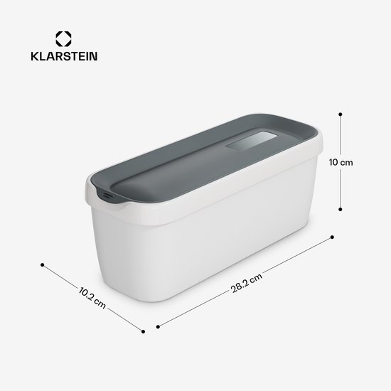 Klarstein IJsbakken Set - 2x 1,5 liter plastic bakken met deksels, vaatwasmachinebestendig, lichtgewicht, duurzaam, voor ijs-, slushie- en yoghurtmachines, stapelbaar op te bergen van Klarstein — afbeelding 2