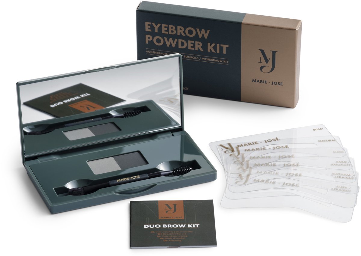 Marie-José - Duo Wenkbrauwpoeder Kit - Soft Charcoal & Zwart