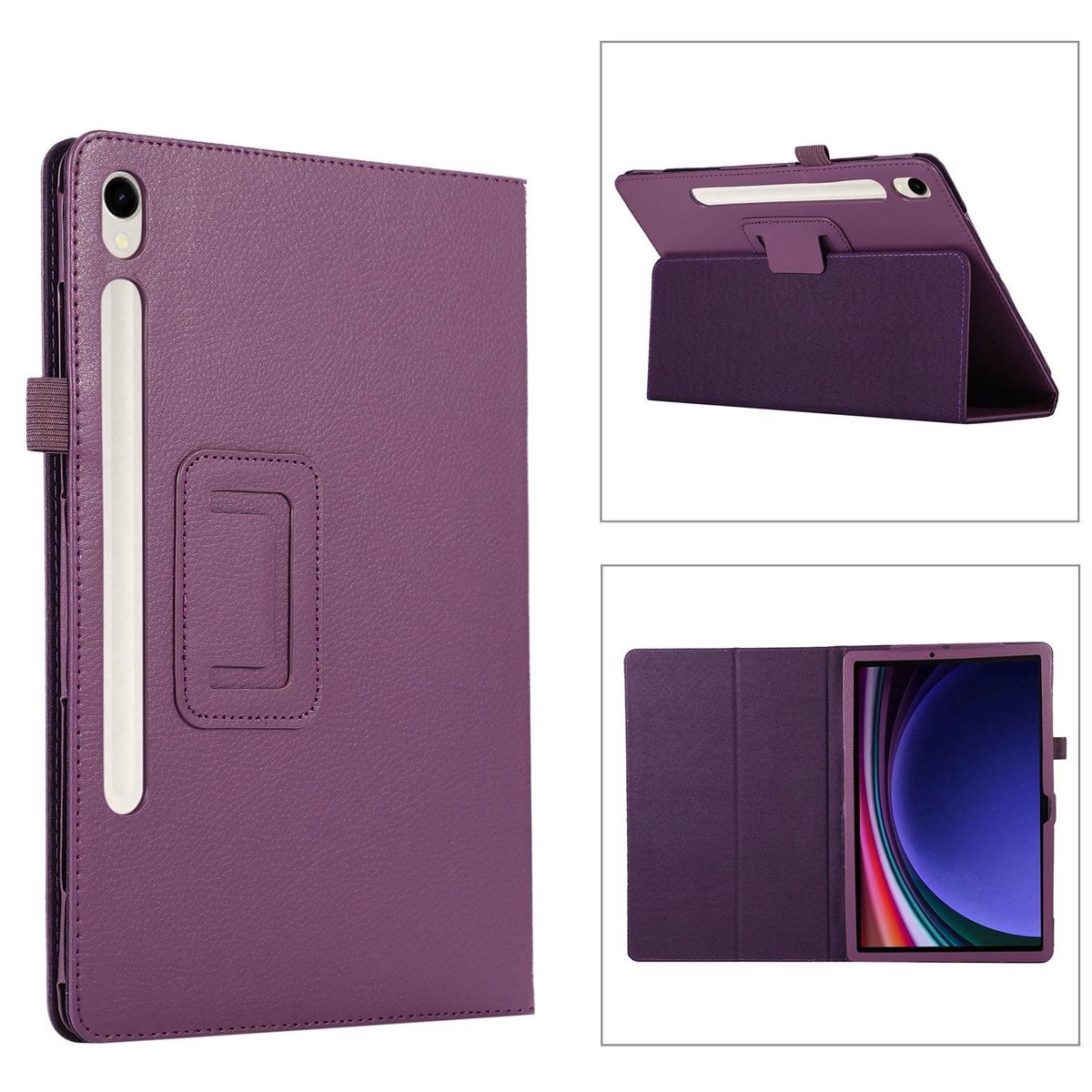 Mobigear Tablethoes geschikt voor Samsung Galaxy Tab S11 Hoes | Mobigear Classic Bookcase + Stylus Houder - Paars