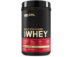 Optimum Nutrition Gold Standard 100% Whey Protein - Vanilla Ice Cream - Proteine Poeder - Eiwitshake - 600 gram (20 servings)