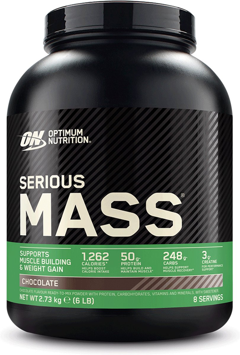 Optimum Nutrition Serious Mass - Chocolate - Mass Gainer - Weight Gainer - 2670 gram (8 servings)