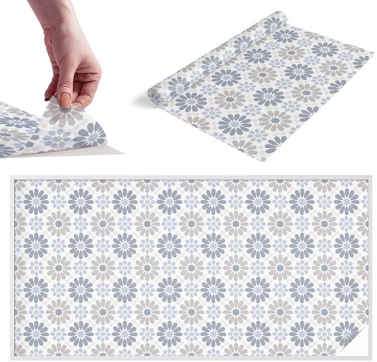 TULUP Raamfolie Anti inkijk - Bloemenmozaïek Melkglas Folie - 200x100 cm - Beige Anti inkijk Raamfolie Glas in Lood - Zonwerende Raamfolie - Voor de slaapkamer, hal en woonkamer - Privacy Folie Raam Glas in Lood Beige - Bloemenmozaïek