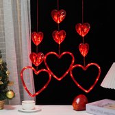 ZGOEK 15,7 inch Valentijnsdag krans witte hartvormige krans voordeur decoraties met LED-verlichting voorverlichte krans voor bruiloft feest verjaardag deurcadeau voor meisje vriend moeder