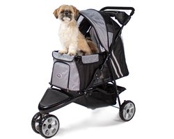 InnoPet Hondenbuggy All Terrain - Zwart/Zilver - Lichtgewicht - 3 Wielen - Maximaal 12,5 KG - Inclusief bekerhouder