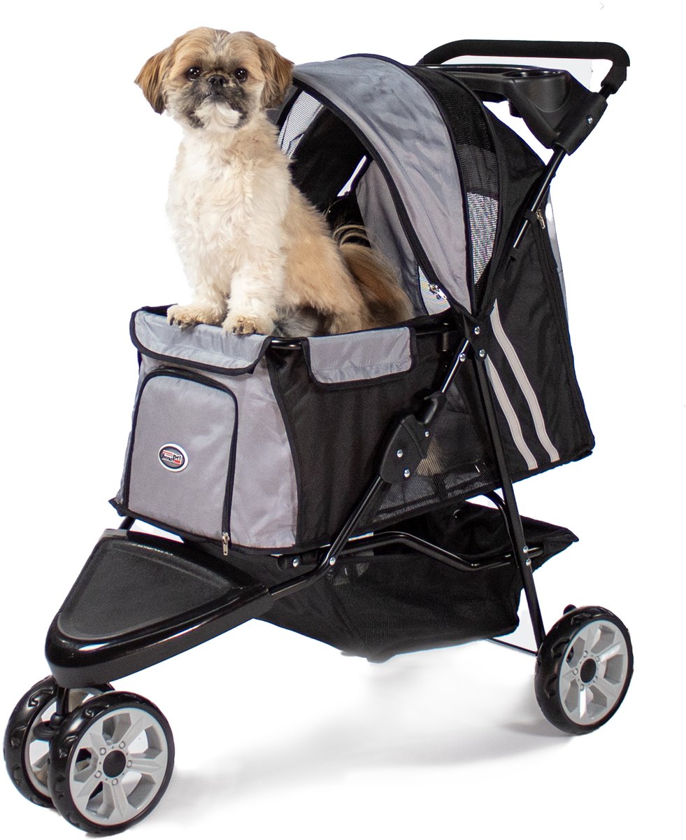 Bol.com InnoPet Hondenbuggy All Terrain - Zwart/Zilver - Lichtgewicht - 3 Wielen - Maximaal 12,5 KG - Inclusief bekerhouder aanbieding